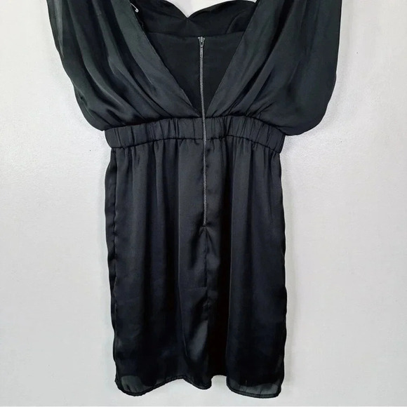 BCBGeneration Womens XS Black Layered Satin Sheath Dress Party Cocktail  Evening - Picture 10 of 11